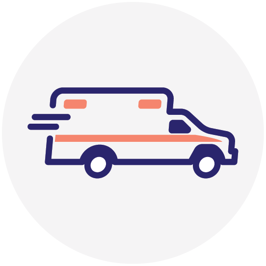 Emergency ground ambulance icon